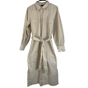 Banana Republic Beige Button Front Denim Midi Dress RFF10660 Size M NWT $130